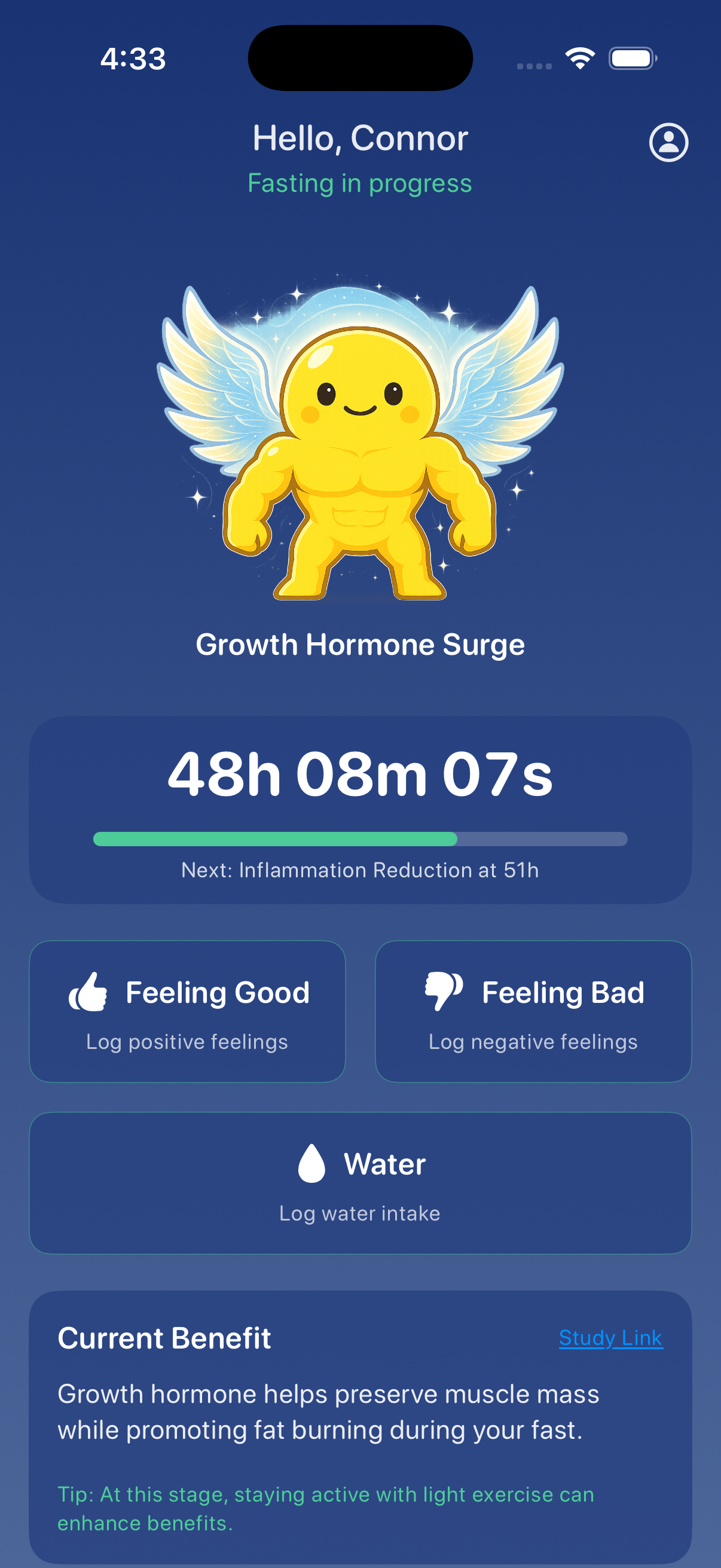 Fasting Friend iOS App Screenshot